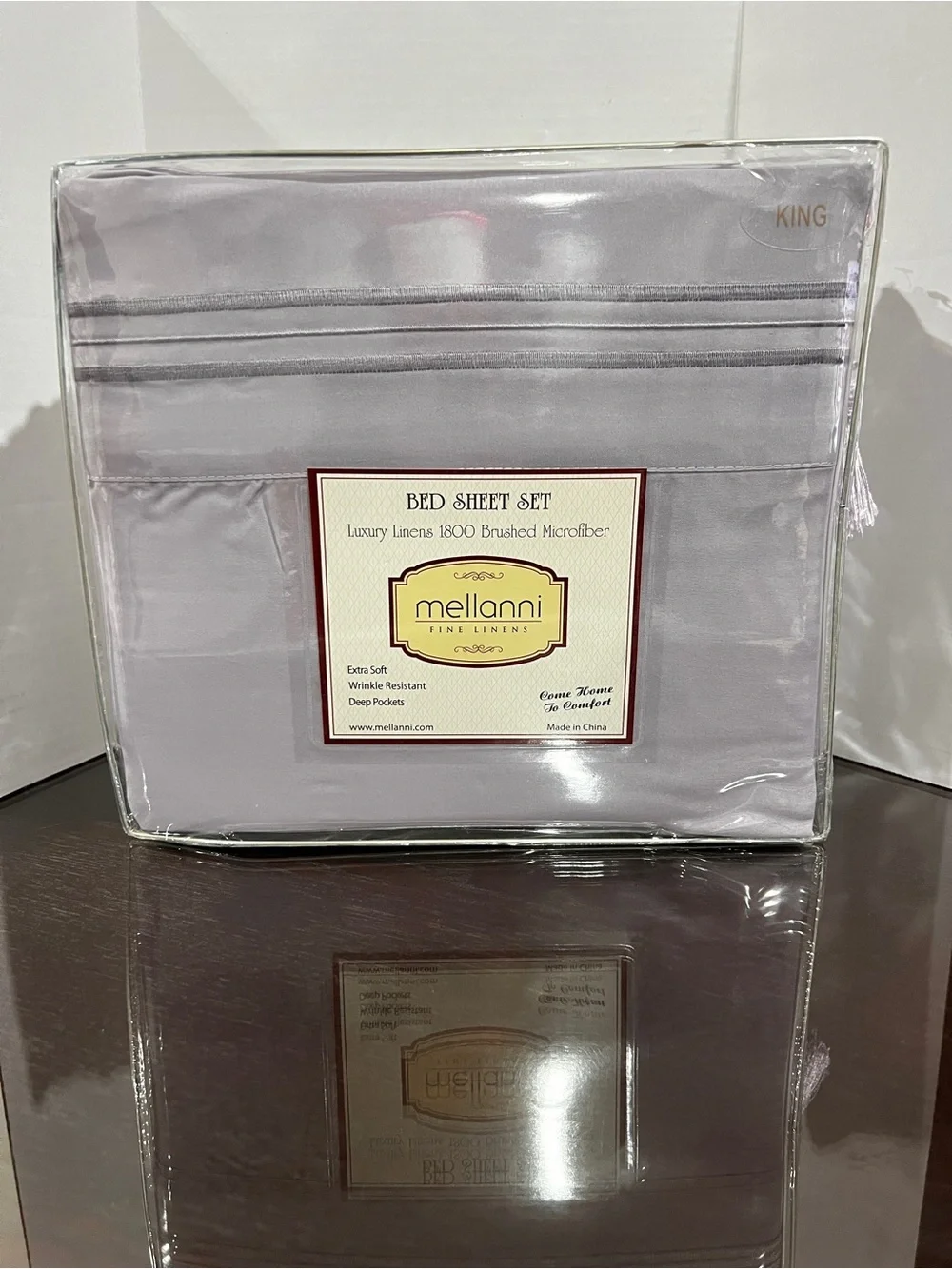 Mellanni 1800 Brushed Microfiber Bed Sheets King Lavender 4-Piece Set Soft